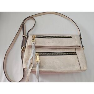 Glam Aimee Kestenberg Crossbody Bag Women Medium Champagne Gold Metallic Leather